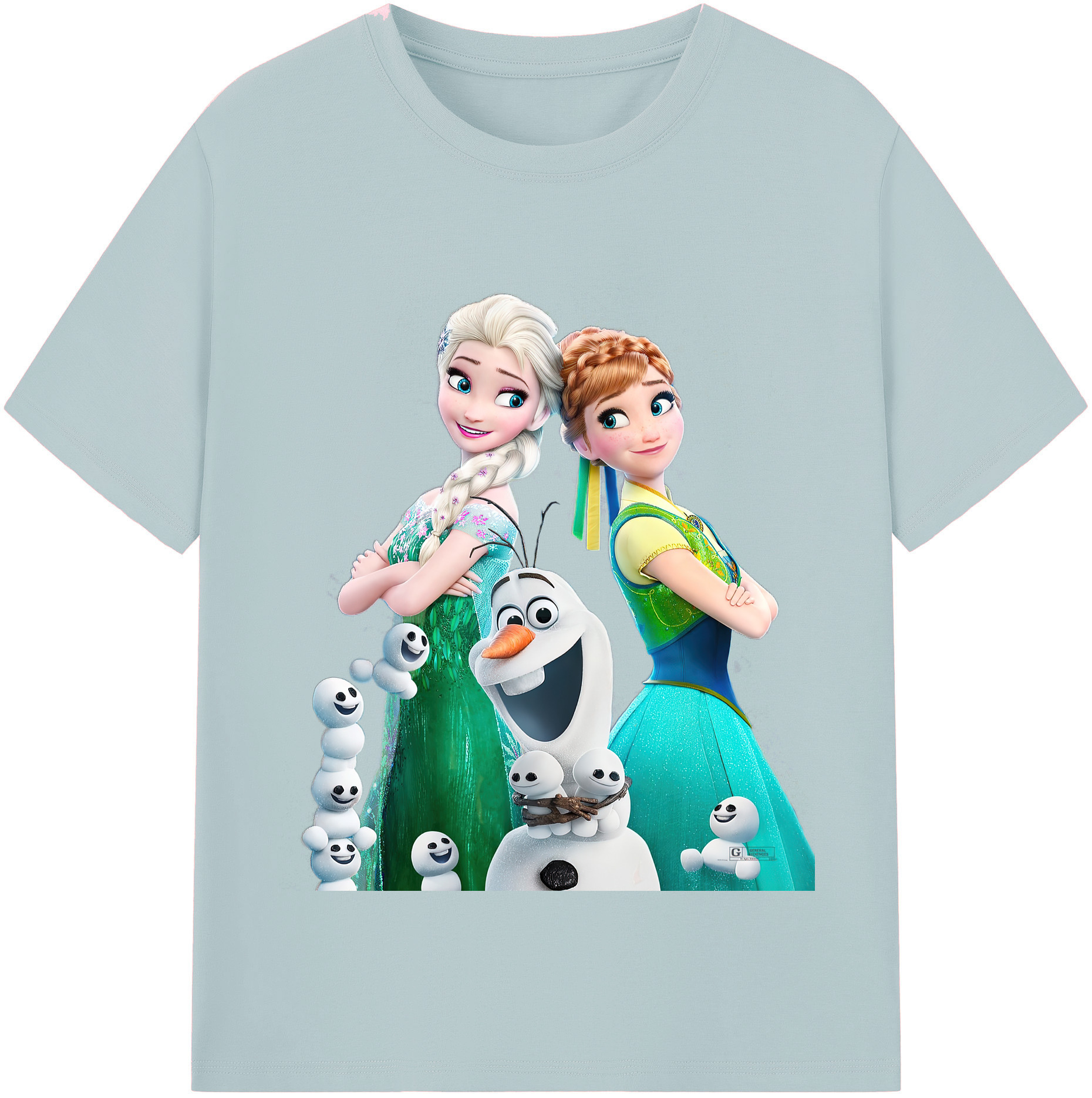 （画像用） アナと雪の女王 アンナ エルサ Frozen Anna Elsa 綿100％半袖Tシャツ（フロントプリント）